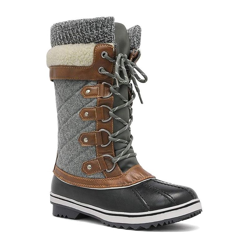 Womens Mid Calf  Lace UP Warm Winter Boots