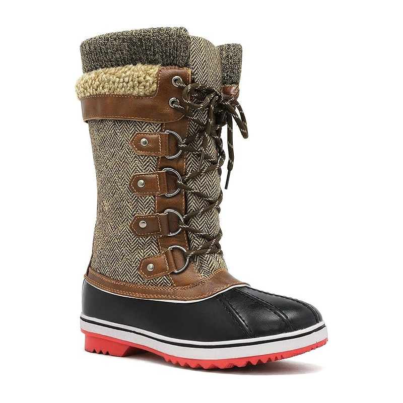Womens Mid Calf  Lace UP Warm Winter Boots