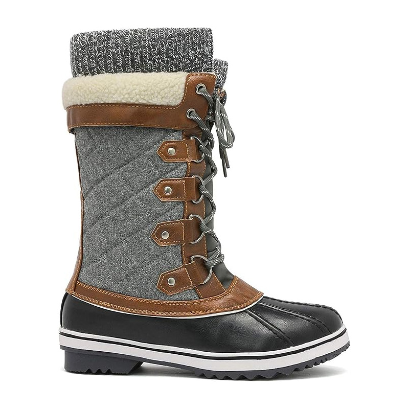 Womens Mid Calf  Lace UP Warm Winter Boots