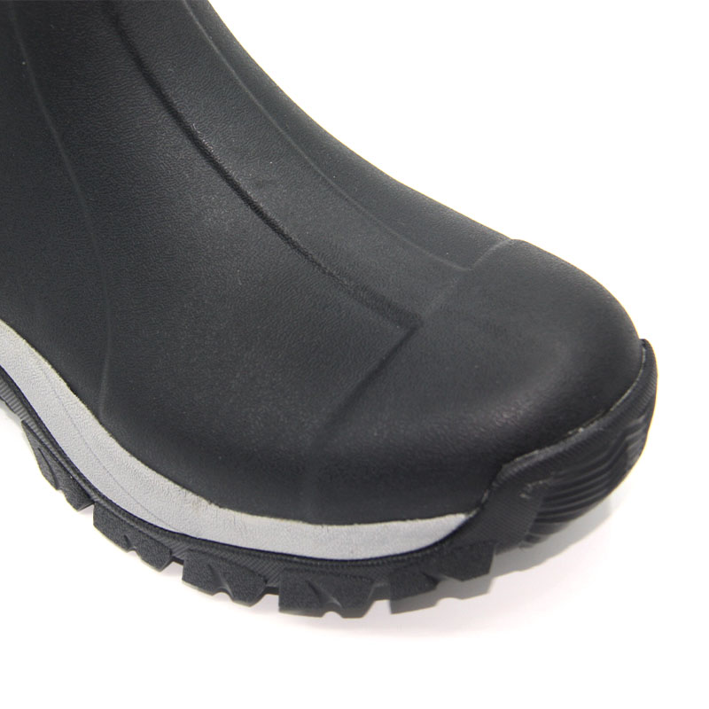 Adjustable height chunky sole vulcanized rubber boots for men