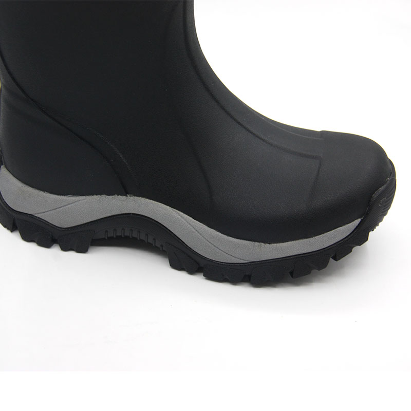 Adjustable height chunky sole vulcanized rubber boots for men