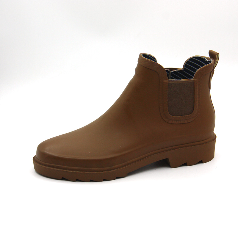 Fashionable lined rubber Chelsea rain boots for ladies