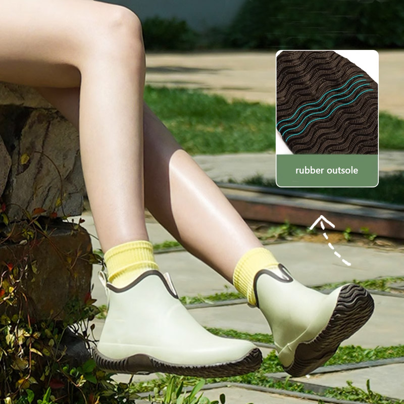 Botas de lluvia de corte bajo para mujer