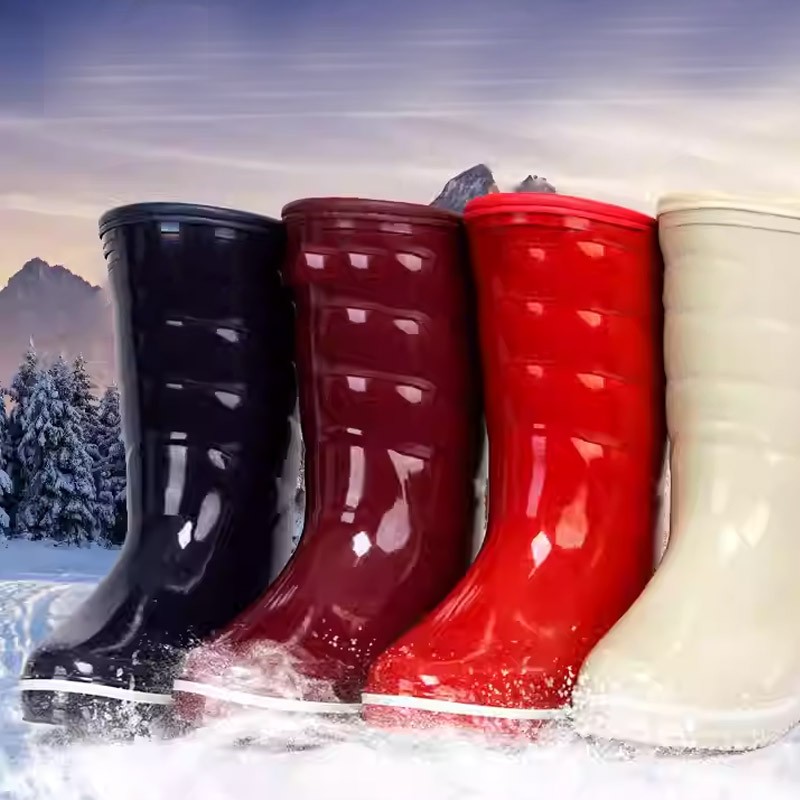 도매 세련된 방수 반대로 미끄러지기 여성 모피 눈 부츠