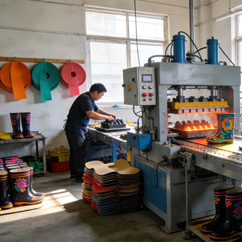 ハイヒールのウェリントンブーツ