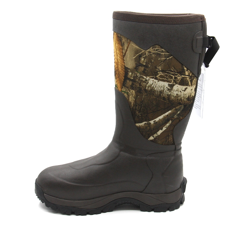 Neoprene Camouflage Applique Knee-High Durable Rubber Wellington Boots