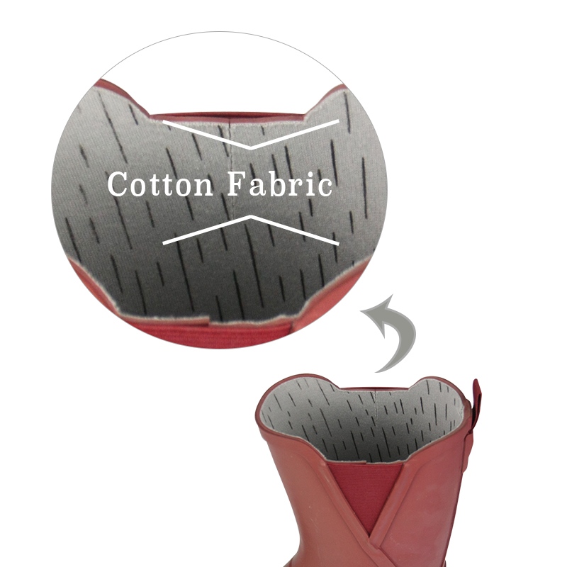 B2B 여성 솔리드 컬러 중간 송아지 고무 비 부츠