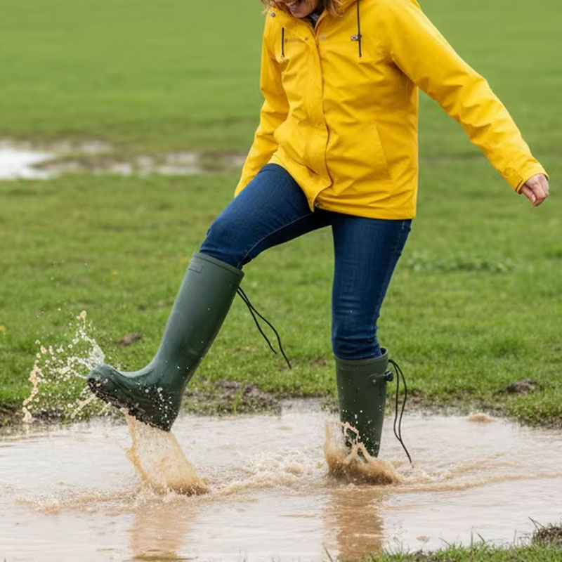 Customizable Color Women’s Mid-Calf Rubber Rain Boots