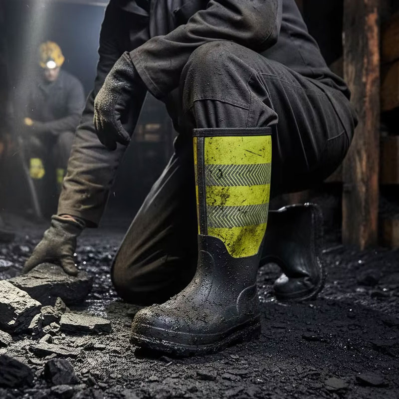 Stivali di lavoro di sicurezza antiscivolo in gomma industriale Stivali di lavoro di sicurezza antiscivolo in gomma industriale