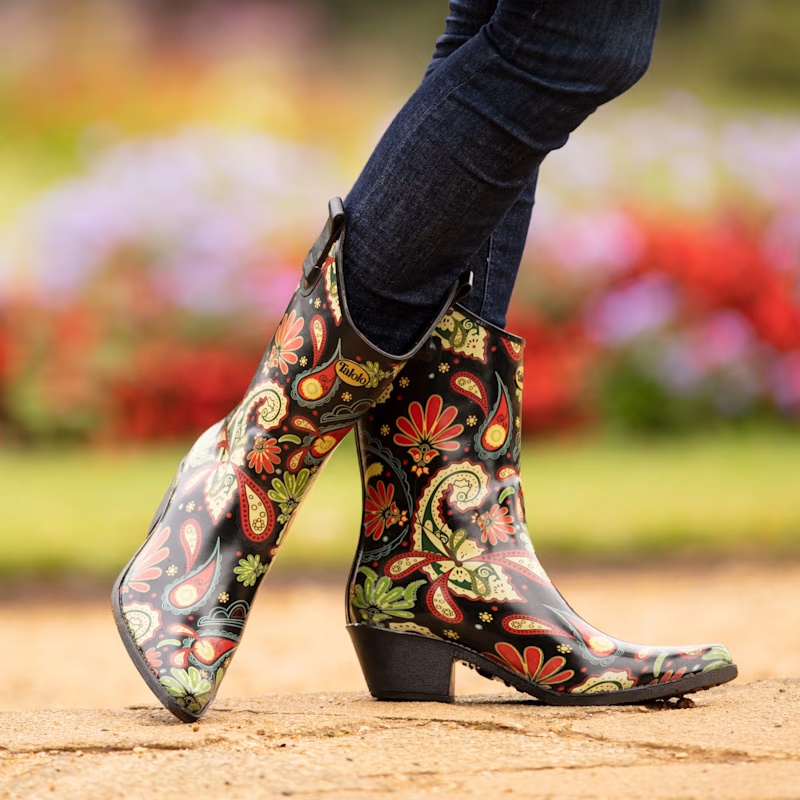 Multi Color Rubber Cowboy Rain Boots: Stand Out in Any Weather