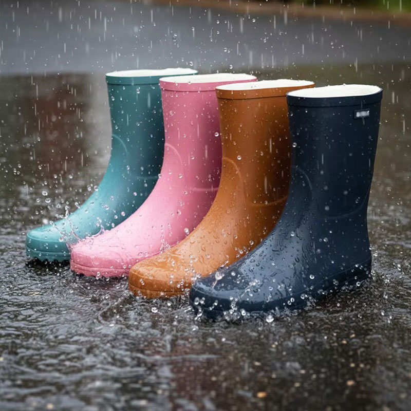 여성을 위한 주문 로고 고무 비 신발 여성을 위한 주문 로고 고무 비 신발