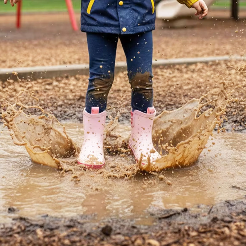 Niños impermeable resistente al desgaste algodón forro Chelsea goma botas de lluvia