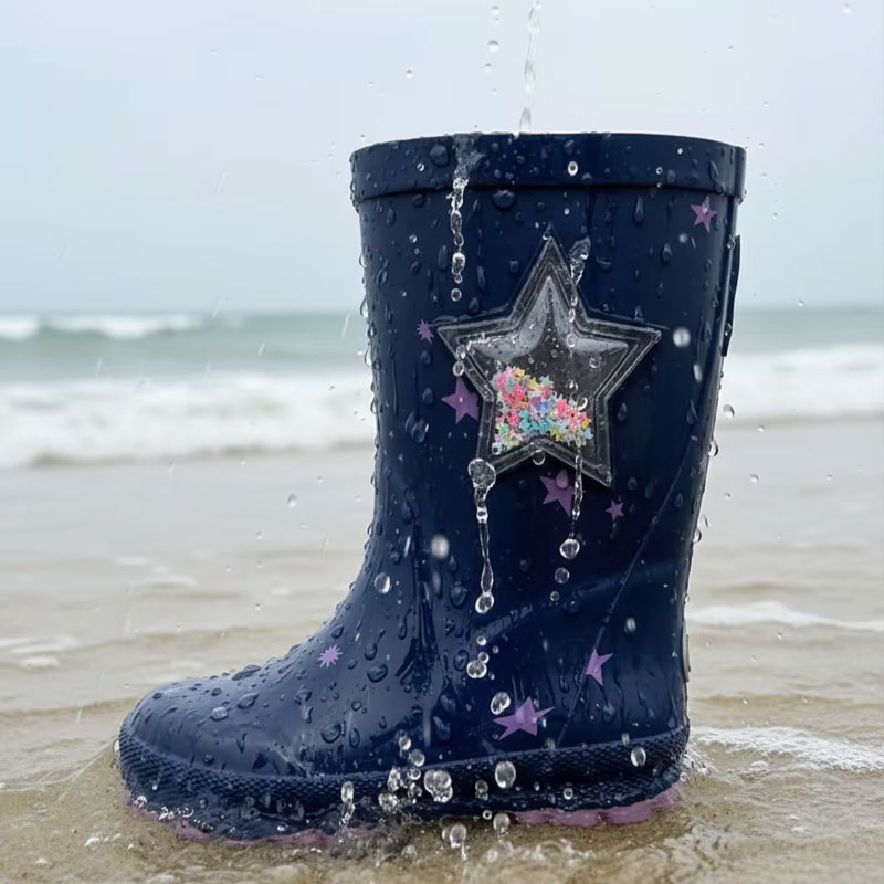소녀의 귀여운 스타 글리터 고무 비 부츠 소녀의 귀여운 스타 글리터 고무 비 부츠